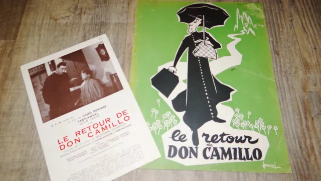 fernandel le retour de DON CAMILLO !   dossier presse cinema 1952