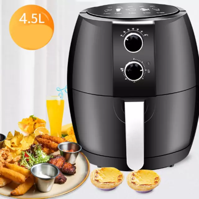 4.5L Air Fryer Healthy Frying Cooker Low Fat Oil Free Kitchen Power Oven Timer