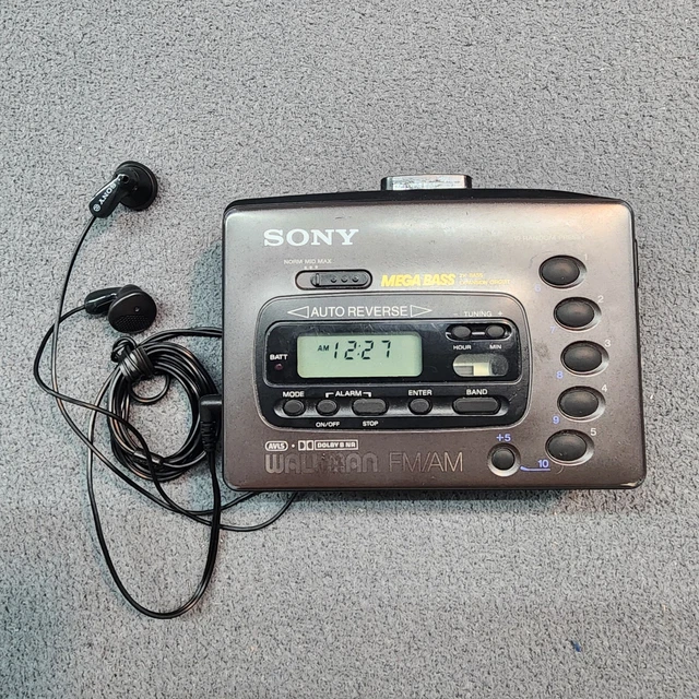 Walkman Sony WM-FX195 à Cassettes – Mega Bass, Bleu – Pour Pièces Ou Réparation