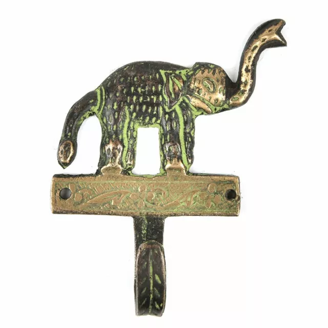 Entryway Key Holder Multicolor Antique Coat Rack Brass Wall Hooks Basic Elephant