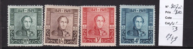 BELGIQUE 1949 SERIE CPLETE N°807 à 810-N*TB-VOIR SCAN-B517