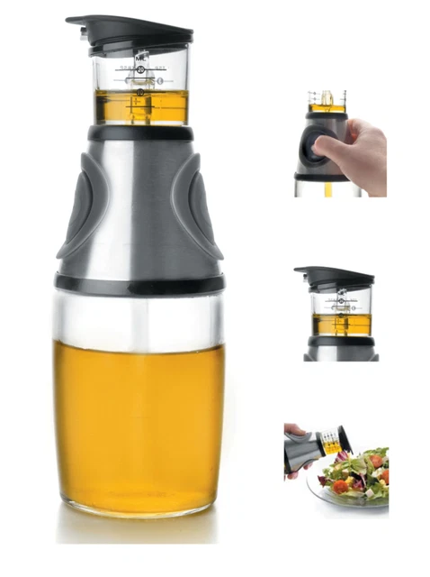 Figarge Edelstahl-Ölflasche 250ml - Auslaufsicherer Ölspender Mit Rücklaufloch