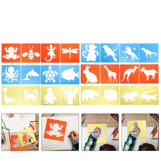 24 Pcs Wiederverwendbare Schablonen Malvorlage Malwerkzeuge Handbuch