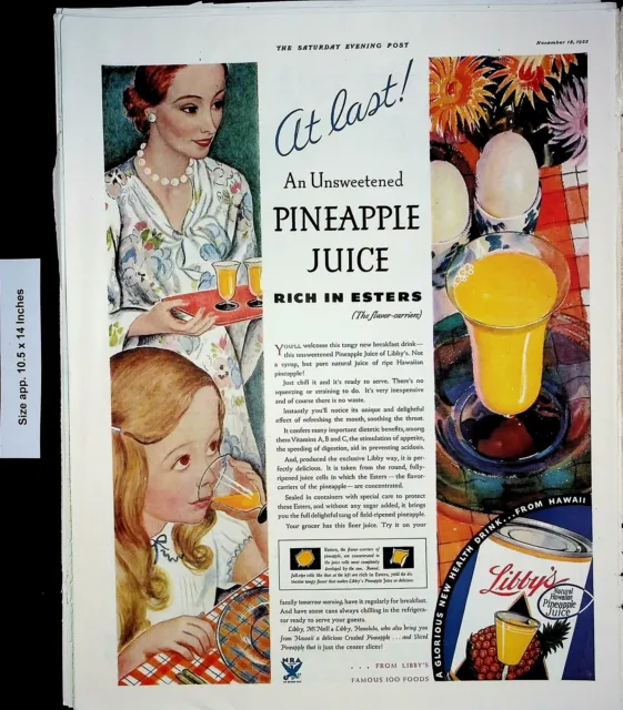 1933 Libbys Pineapple Juice At Last Vintage Print Ad 04036