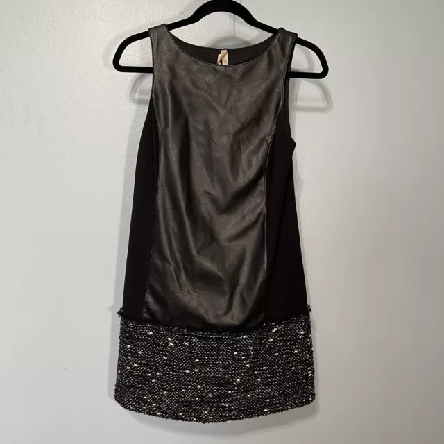 Bailey 44 Faux Leather Black Mini Dress, Size S