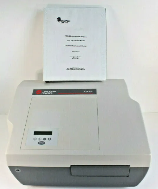 Beckman Coulter AD 340c Microplate Reader Analyzer Absorbance Detector & Manual