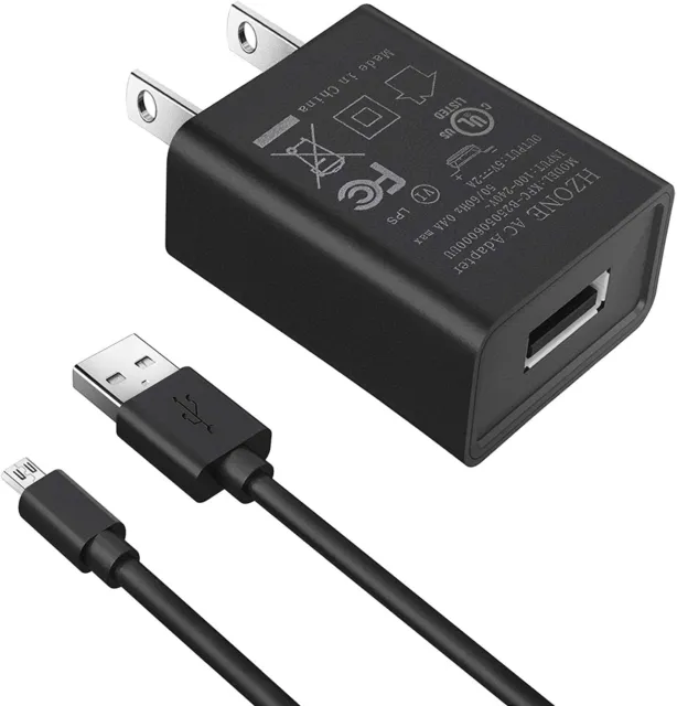 Kindle Fire Fast Charger UL Listed AC Adapter 2A Rapid W 5.0 Ft Micro USB Cable