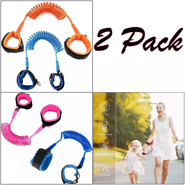 2PK Anti Lost Kids Safety Band Toddler Link Harness Child Wrist Strap Belt Lead