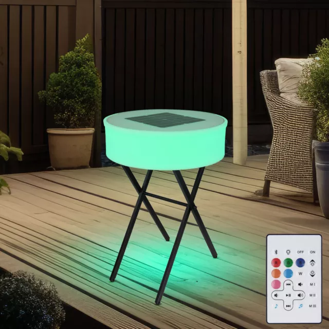 Solartisch Giardino Lampada Solare RGB LED Cambiacolore Telecomando Altoparlante