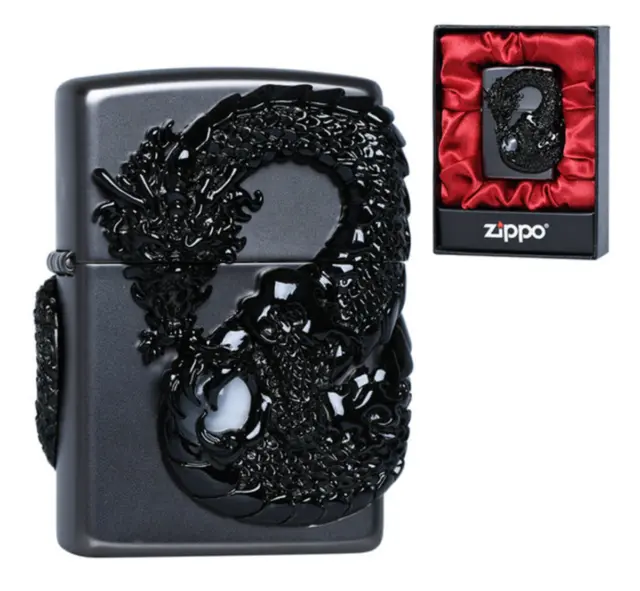 Zippo Lighter Black Dragon Genuine Windproof