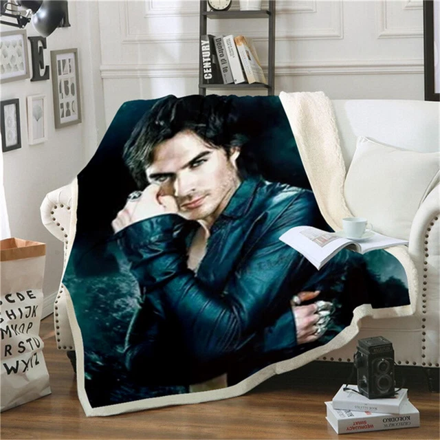 DAMON SALVATORE THE Vampire Diaries 3D Print Blanket Throw Warm Sofa
