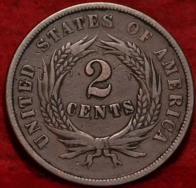 1864 Philadelphia Mint Copper Two Cent Coin