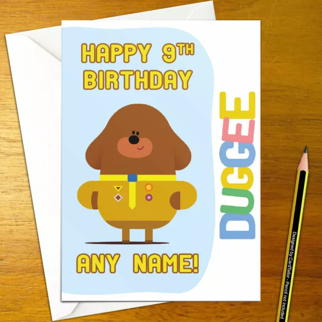 DUGGEE Personalised Birthday Card - A5 hey duggee cartoon dog cute kids club