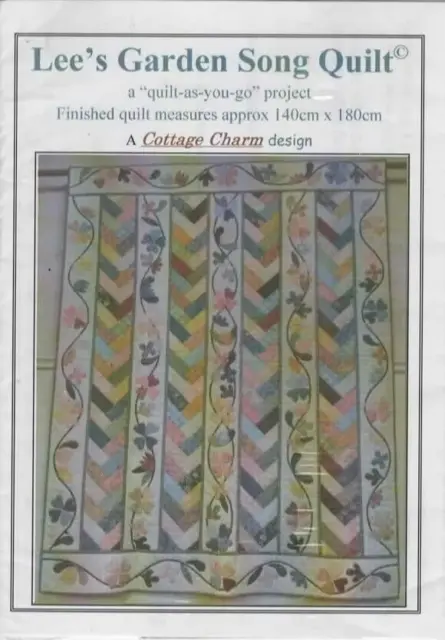 Pattern for Lee's Garden Song quilt 140cm x 180cm from Cottage Charm designs
