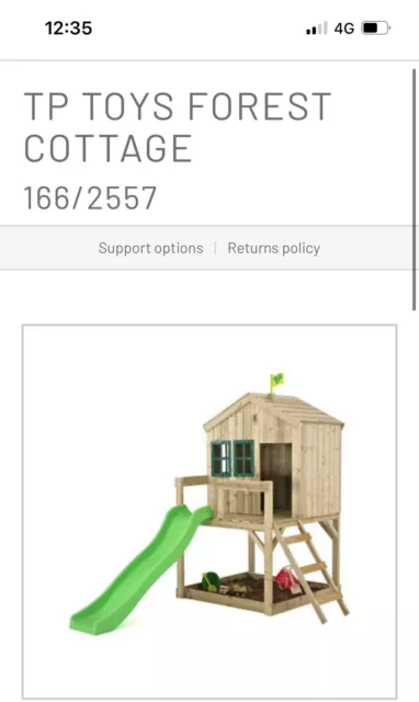 Tp 351 Forest Cottage Wooden Playhouse With Sandpit - New Boxed