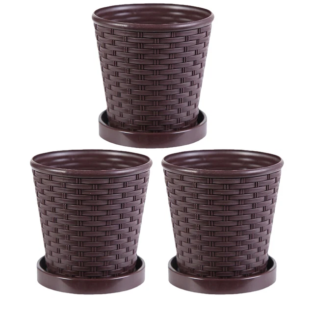 3 Sets Blumentopf Für Den Haushalt Blumentöpfe Drinnen Runden Zimmerpflanzen