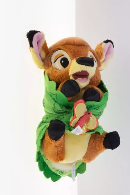 Disney Babies Bambi Deer Plush 11" With Green Blanket Excellent Clean Butterfly