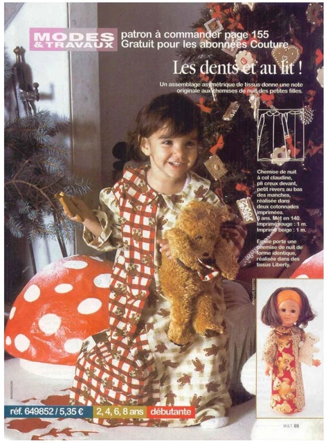 Patron De Couture T19 Pour Poupée Émilie - Modes & Travaux Janvier 2013, Occasion