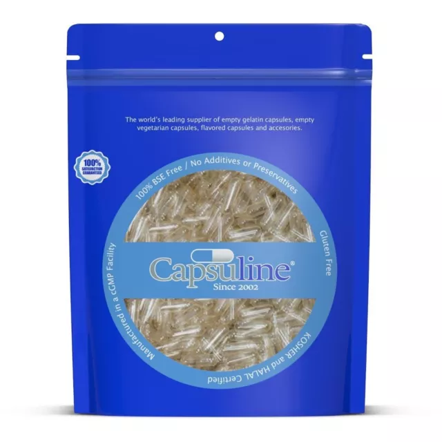 Clear Size 0 Empty Gelatin Capsules by Capsuline