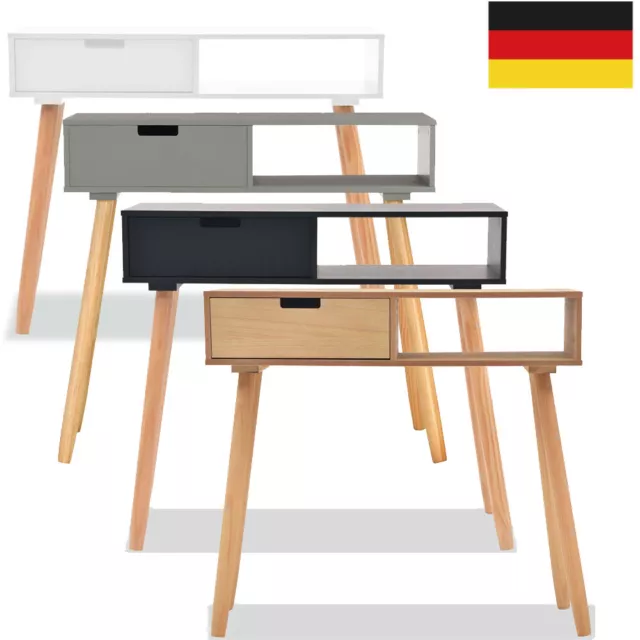 Konsolentisch Pinienholz Massiv Sideboard Konsole Ablagetisch mit Schublade