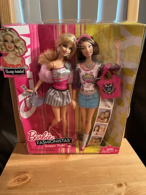 2010 BARBIE FASHIONISTAS SWAPPIN' STYLES GLAM SPORTY SWAP HEADS. Price Firm.