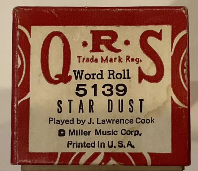Rollo de piano para reproductor Q R S... Star Dust.