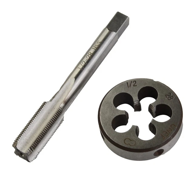 2* Tap + Die Set Kit 1/2 2pcs 2pc 1/2x28 TPI UNEF HSS Right Hand Thread