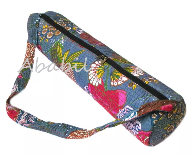 New Kantha Multi Indian Mandala Unisex Yoga Mat Carrier Bag with Shoulder Strap