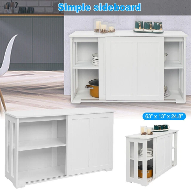 Kitchen Sideboard Buffet Server Storage Cabinet Cupboard TV Side Table Sliding