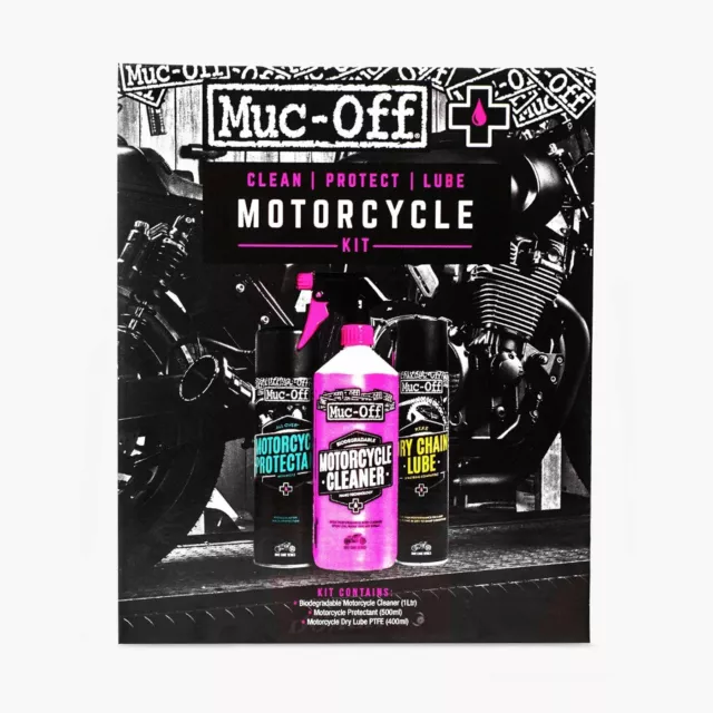 Muc Off Motorcycle Clean Protect and Lube Kit Motorradpflege Reinigen Schmieren