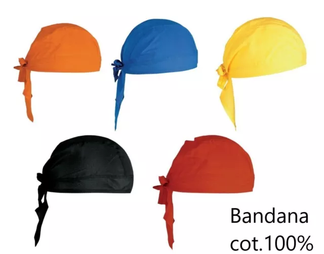 Cappellino A Bandana Cot 100% Uomo Donna  Con Nodo Da Pirata Ciclismo  Chef