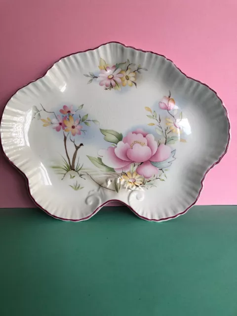 **Pretty Vintage James Kent Old Foley Decorative Shaped Plate Made In England**