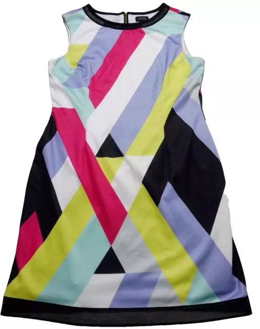 TAHARI Arthur S Levine Women's Size 14 Dress Multicolored Geo Print Sleeveless