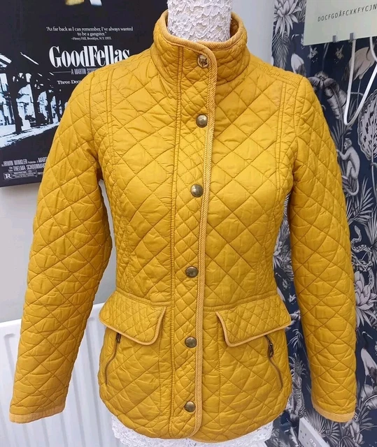 JOULES SIZE 8 Newdale Mustard Yellow Quilted Jacket. Zip Stud Front. VGC 10.00 PicClick UK