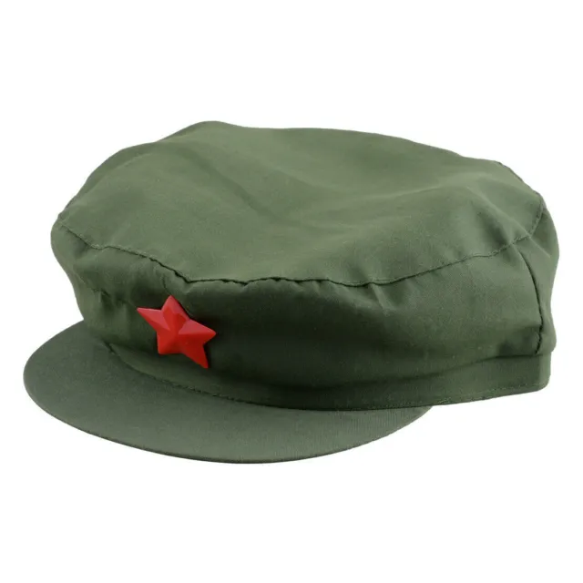 China Army Soldier Green Red Star Cap Hat Mao Communist Party China PLA Hat At