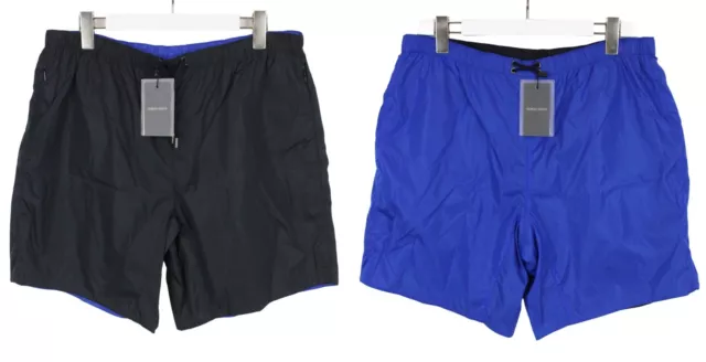 GIORGIO ARMANI Traje de baño para hombre IT 54 reversible cintura elástica azul y negro