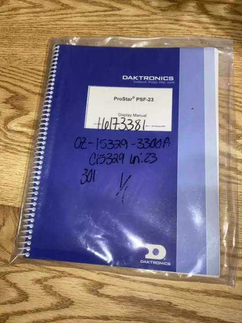 daktronics prostar Psf-23 Display Manual