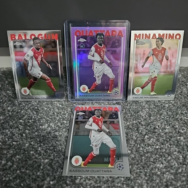 TOPPS CHROME 2025 Monaco Football Cards Bundle x4. Quattara