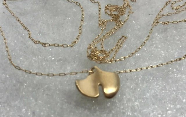 14 karat Happy Sad necklace 14K gold Comedy & Tragedy charm 32" continuous chain 14 karat Happy Sad necklace 14K gold Comedy & Tragedy charm 32" continuous chain