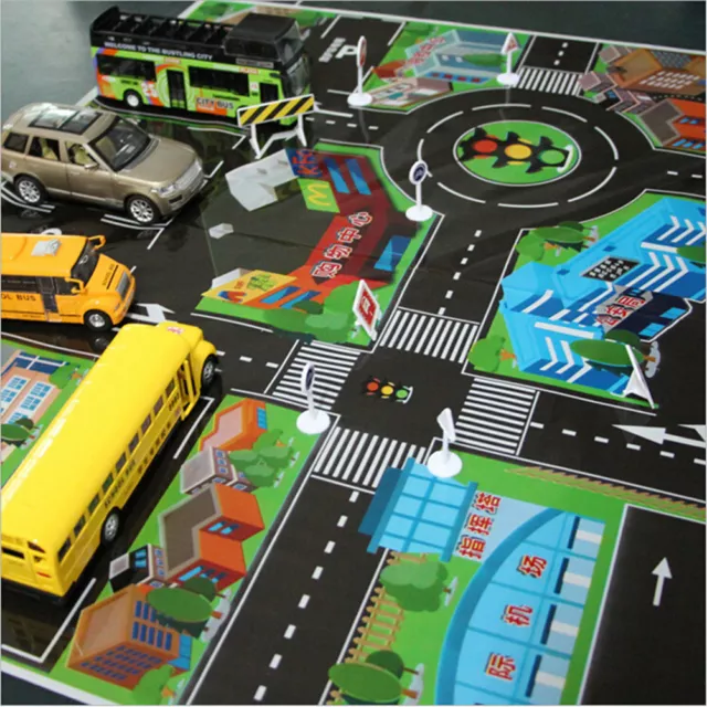 2pcs 70*70CM Kids Toys City PARKING LOT Roadmap Map DIY Car Model Toy、 ltBDFE