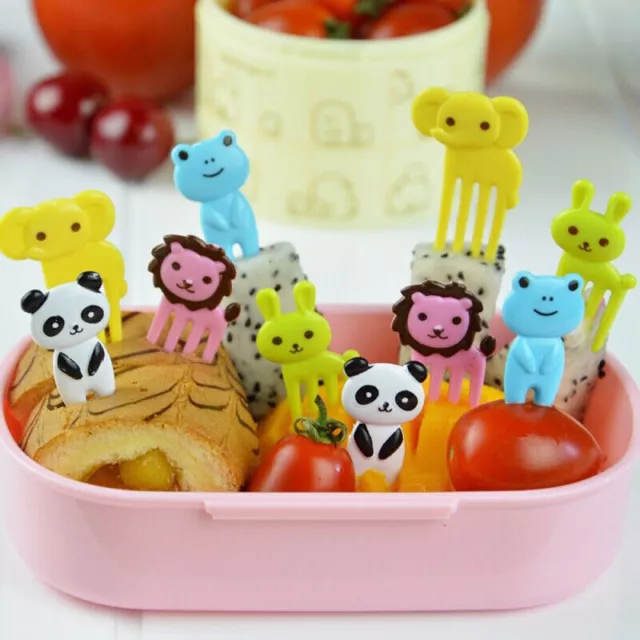 10pc Mini Fruit Picks for Kids Snacks Adorable Animal Designs in Accessory