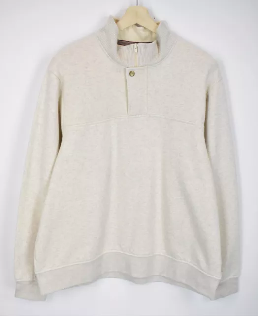 Orvis Sweat Homme 2XL Pull Col Montant Demi Fermeture Éclair à Motifs Mélange