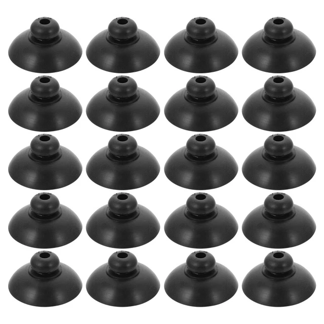 Ventouses Noires Pour Aquarium - Lot De 10 - Diamètre 27 Mm - En Caoutchouc - Pour Fixer Pompes, Filtres, Chauffages - Forte Aspiration