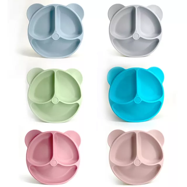 Platos para niños bebé silicona chupador tazón oso plato facial vajilla conjunto nuevo y