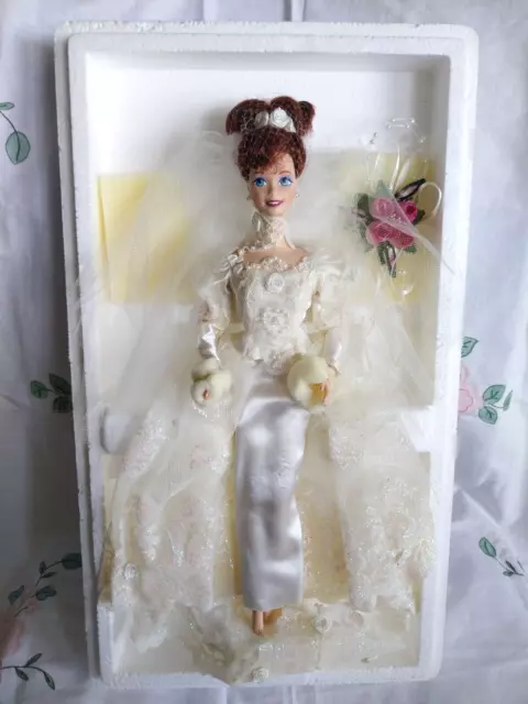 1995 Romantic Rose Bride Porzellan Barbie Puppe - Limited Edition