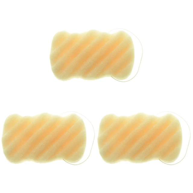 3 piezas Forma de onda Konjac esponja cuerpo y cara Peeling limpieza