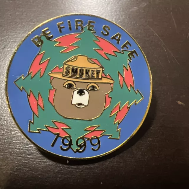 Smokey Bear Annual Commemorative Pin  1999 Model 16 USC 580 Prevent Forest Fires