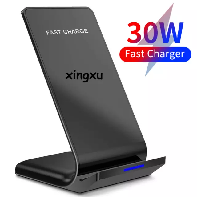 30W Fast Wireless Charger Stand Dock Pad For iPhone X 8 11 12 13 14 Pro Max Mini
