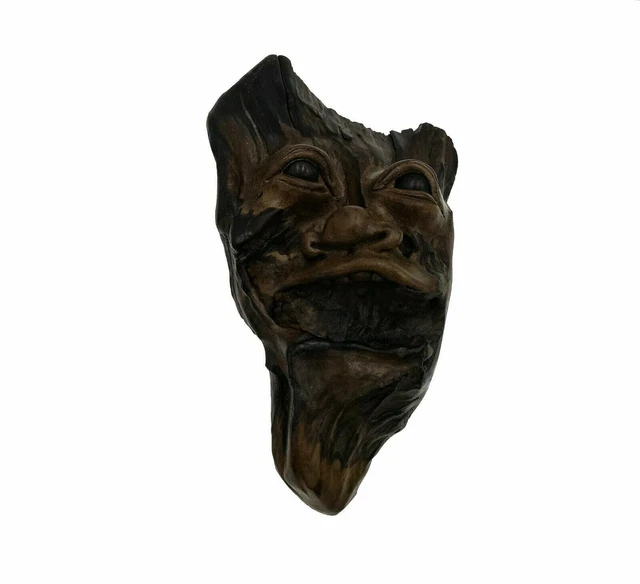 Decorazione Parete Legno Lavorato a Mano Maschera da 24 CM Abitare Intagliata
