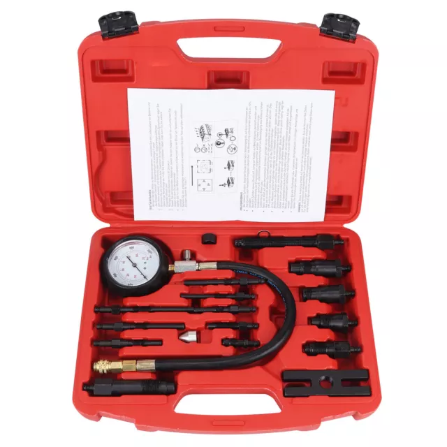 17 PCS Diesel Engine Compression Tester Kit Tool Set Automotive Compressor UK